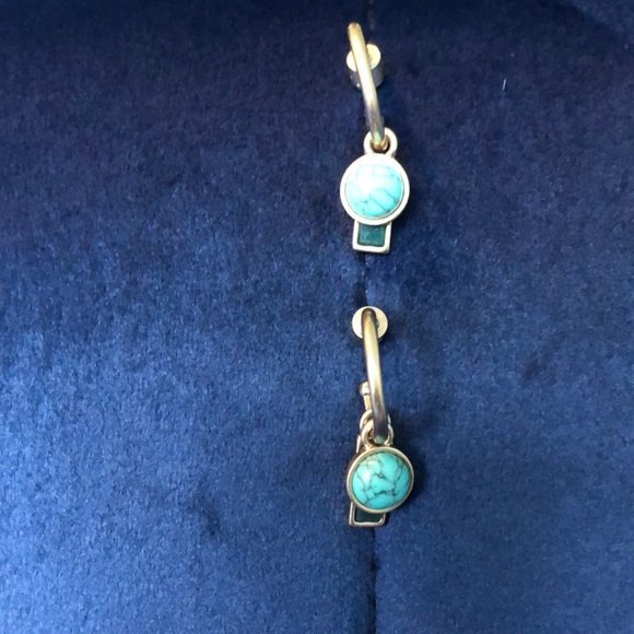 Chloe + Isabel Jewelry - CHLOE + ISABEL Convertible Gold & Blue Hoop Earrings NWOT